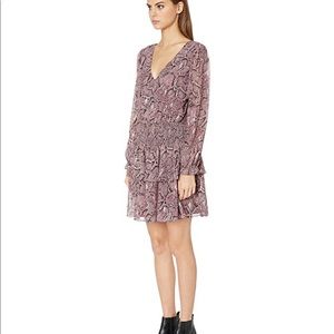 1.State Smocked Waist Snake Print Dress